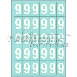 Durable white marking - 25 digits 9 - 4 cm