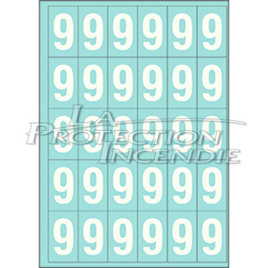 Durable white marking - 25 digits 9 - 4 cm Durable white marking - 25 digits 9 - 4 cm