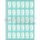 Marquage durable blanc - 25 chiffres 9 - 4 cm