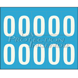 Marquage durable blanc - 10 chiffres 0 - 7 cm