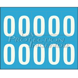 Marquage durable blanc - 10 chiffres 0 - 7 cm