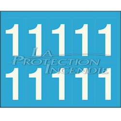 Marquage durable blanc - 10 chiffres 1 - 7 cm