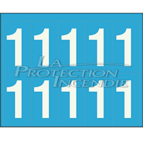 Marquage durable blanc - 10 chiffres 1 - 7 cm