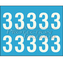 Marquage durable blanc - 10 chiffres 3 - 7 cm