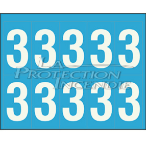 Marquage durable blanc - 10 chiffres 3 - 7 cm