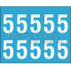 Marquage durable blanc - 10 chiffres 5 - 7 cm