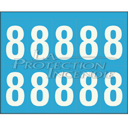 Marquage durable blanc - 10 chiffres 8 - 7 cm