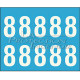 Marquage durable blanc - 10 chiffres 8 - 7 cm