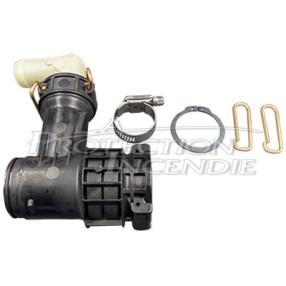 Boîte à eau DN 25 ROT - avec coude, épingles, circlip et collier de serrage