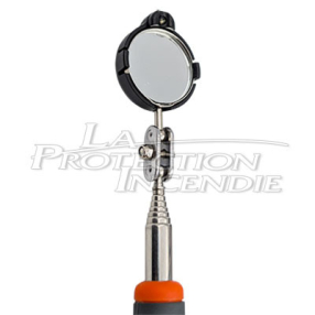 Telescopic inspection mirror with LED lighting