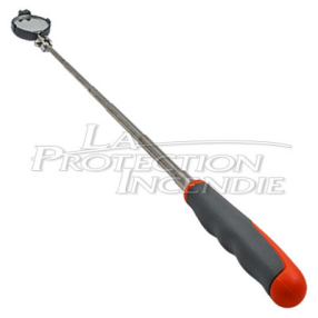 Telescopic inspection mirror with LED lighting