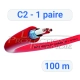 Cable incendie SYT C2 1P - 8/10 - rouge - Longueur 100 m - Pour les éléments déclencheurs