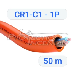 CR1 C1 1P fire cable - 9/10 - orange - Length 50 m - For alarm systems