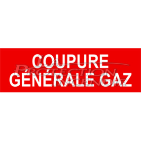 Panneau 30 x 10 cm "Coupure générale gaz"