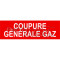 Panel 30 x 10 cm “General gas cut-off”