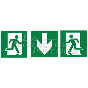 Lot de 3 étiquettes Running man et flèche - gamme PRIMEVO+ - Code ABB / KAUFEL : 663337