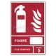 Fire extinguisher sign for metal fires - Fire Class D - 125 x 190 mm