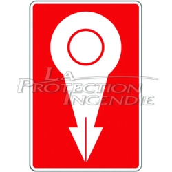 Panneau aluminium CL1 avec rail de fixation - 300 x 500 mm - pour le balisage des bouches et réserves incendie