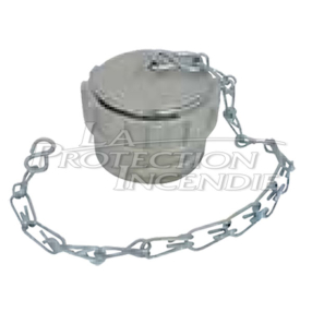 Aluminum locking cap for DN100 suction fire outlet