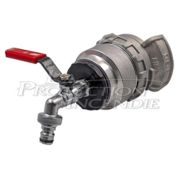 Raccord DSP65 pour poteaux incendie, vers une prise rapide pour tuyau d'arrosage, avec vanne quart de tour