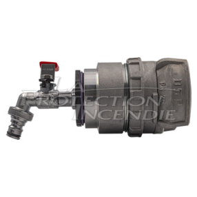 Raccord DSP65 pour poteaux incendie, vers une prise rapide pour tuyau d'arrosage, avec vanne quart de tour