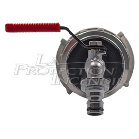 DSP65 fitting for fire hydrants, to a quick-connect fitting for a garden hose, with quarter-turn valve