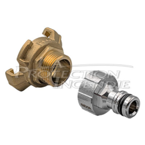 Cat's head connector to quick-connect fitting for garden hose