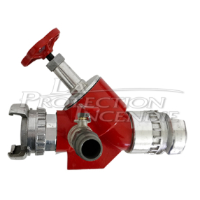 Mobile valve with drain valve allowing for the unification of static and dynamic control networks of dry risers