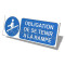 45 x 15 cm panel "Obligation to stick to the ramp" with ramp silhouette icon, relief view 45 x 15 cm panel "Obligation to stick to the ramp" with ramp silhouette icon, relief view
