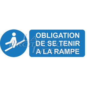 45 x 15 cm sign "Obligation to stick to the ramp" with ramp silhouette icon