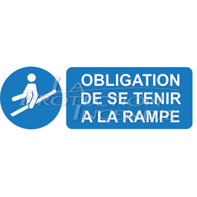 45 x 15 cm sign "Obligation to stick to the ramp" with ramp silhouette icon 45 x 15 cm sign "Obligation to stick to the ramp" with ramp silhouette icon