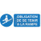45 x 15 cm sign "Obligation to stick to the ramp" with ramp silhouette icon 45 x 15 cm sign "Obligation to stick to the ramp" with ramp silhouette icon