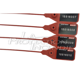 Red seal with permanent progressive tightening - 385mm - Stem: 320 mm - Resistance: 350 N (Pack of 100)