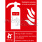 30 x 30 cm “Fire extinguisher” panel with logo and texts