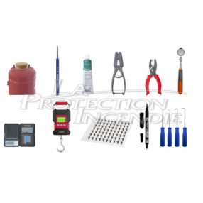 Sacoche à outils Technivip - v4 - avec l'outillage spécifique pour le contrôle des extincteurs