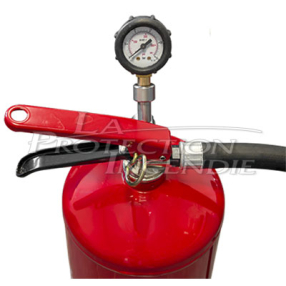 Manomètre de contrôle à visser pour les extincteurs à pression permanente dôté d'un raccord Schrader (Andrieu, Desautel, Eclair,