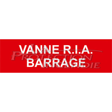 Engraved panel “RIA Barrage valve”