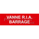 Engraved panel “RIA Barrage valve”