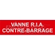 Panneau gravé Vanne R.I.A. Contre-barrage