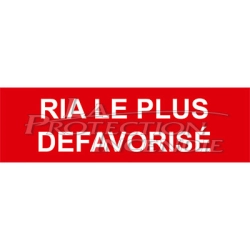 Panneau gravé "RIA le plus défavorisé"