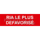 Sign engraved “Most disadvantaged RIA”