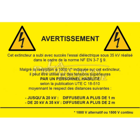 Etiquette d'avertissement haute tension