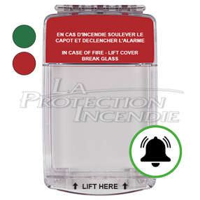 Cover with alarm for manual trigger