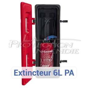 Fire extinguisher cabinet, 6-9L/Kg, red, 2 viewing windows - Keyless