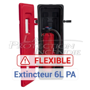 Fire extinguisher cabinet, 6-9L/Kg, red, 2 viewing windows - Keyless