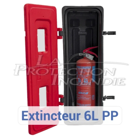 Fire extinguisher cabinet, 6-9L/Kg, red, 2 viewing windows - Keyless