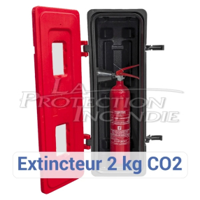 Armoire extincteur 6-9L/Kg rouge 2 hublots - Sans clé