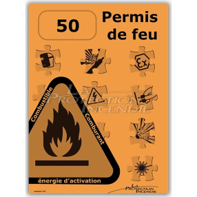 Permis de feu A4 - Carnet de 50 Liasses