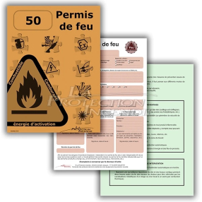 Permis de feu A4 - Carnet de 50 Liasses