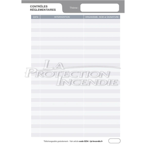 Le classeur "registre de sécurité" pour stocker les avis de passage et les rapports de visites en gardant les intercalaires visi
